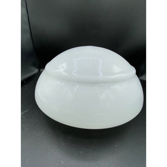 Vintage Art Deco White Glass Ceiling Globe, Light Shade Domed 11" Diameter - Picture 12 of 14